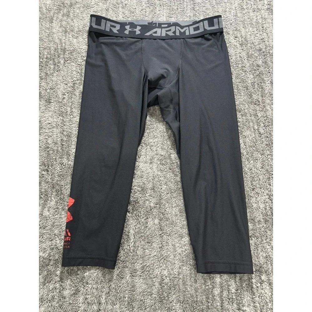 Under Armour HeatGear Compression Tights Mens XXL Black Athletic Leggings‎ Gym